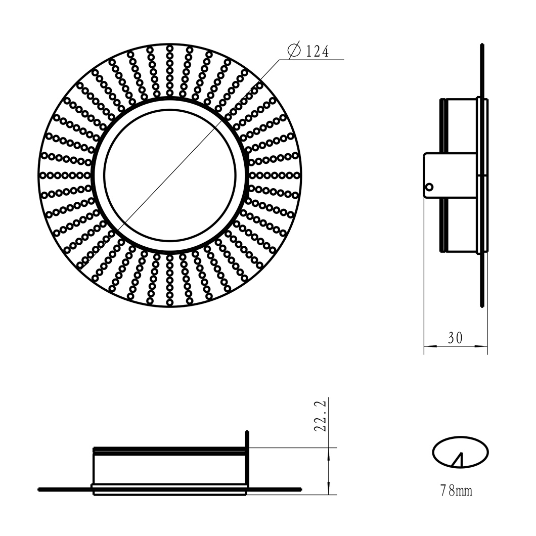 Andes 1-R Round Adjustable Plaster In LED Downlight Image number 14